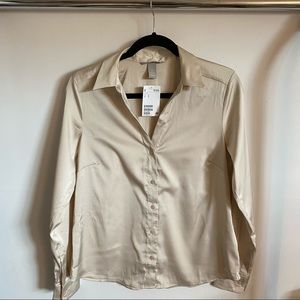 H&M (Button-Down, Champagne, Size: US S)